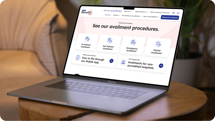 InLife Benefits website on MacBook